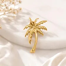 18K Gold Plated Palm Tree Charm, Tropical Beach Pendant, Jewelry Making Supply
