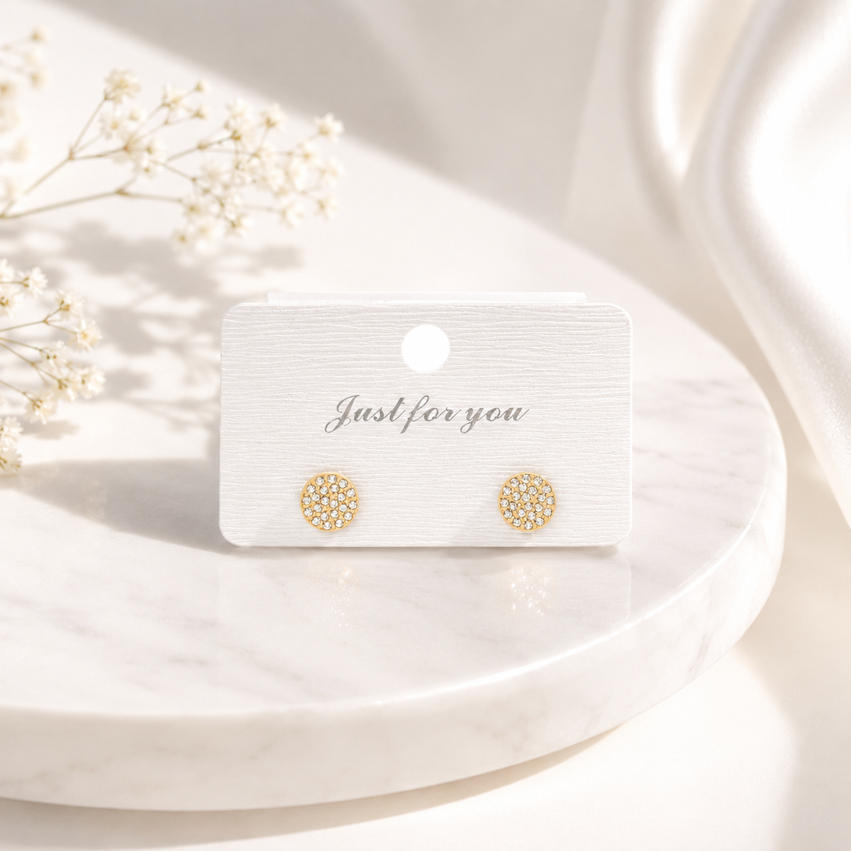 Pavé Round Stud Earrings – product image 3