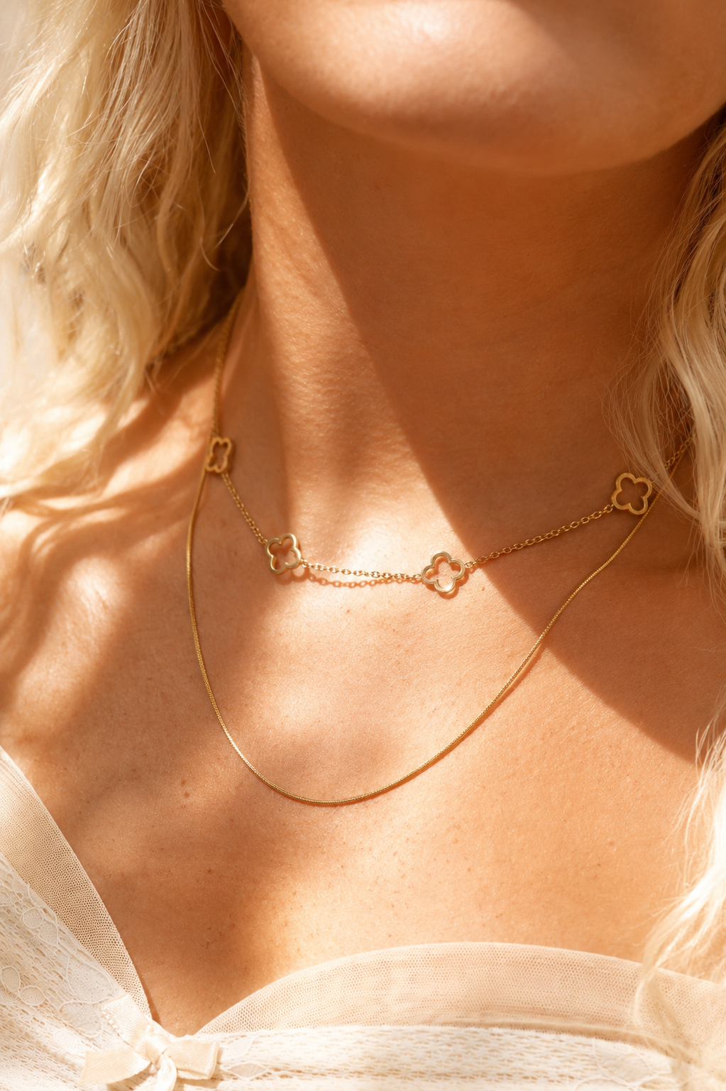 Layered Clover Necklace – product image 3