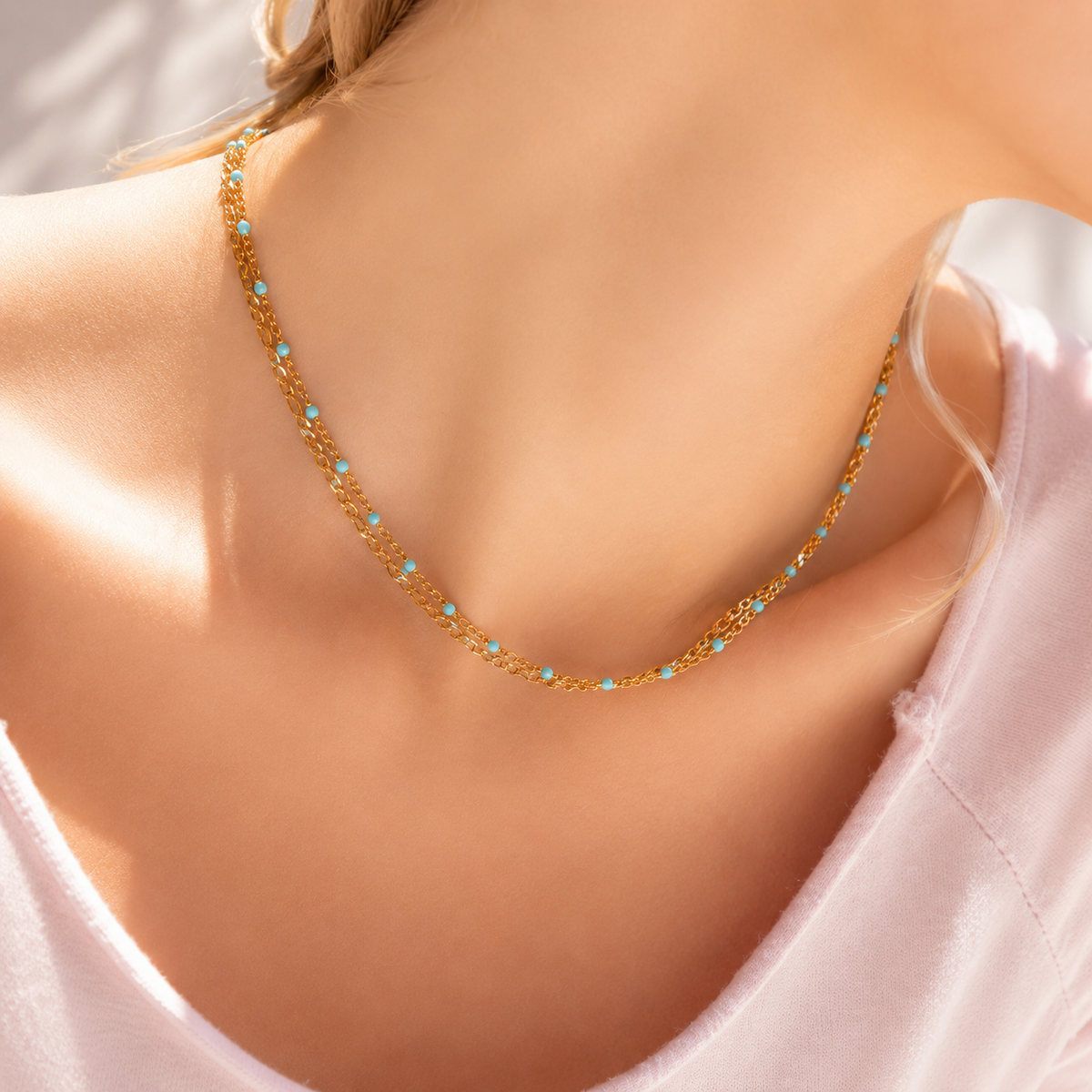 Turquoise Bead Necklace – product image 2
