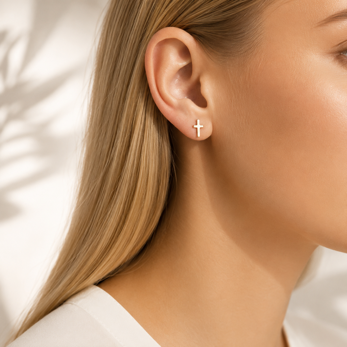Cross Stud Earrings – product image 4