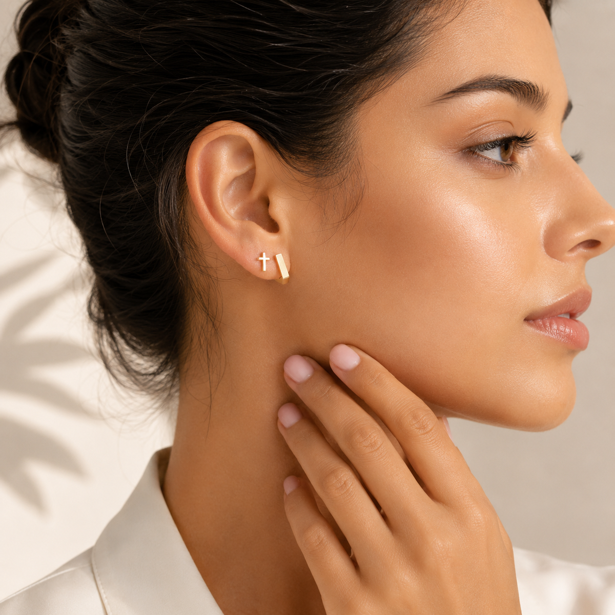 Cross Stud Earrings – product image 2