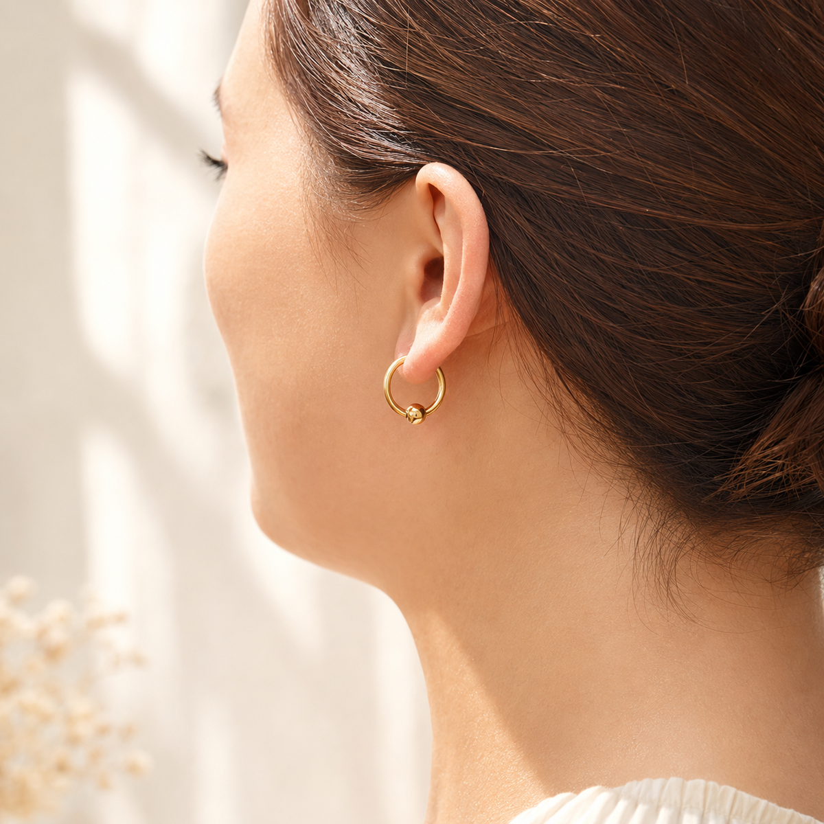 Ball Huggie Hoop Earrings – product image 2