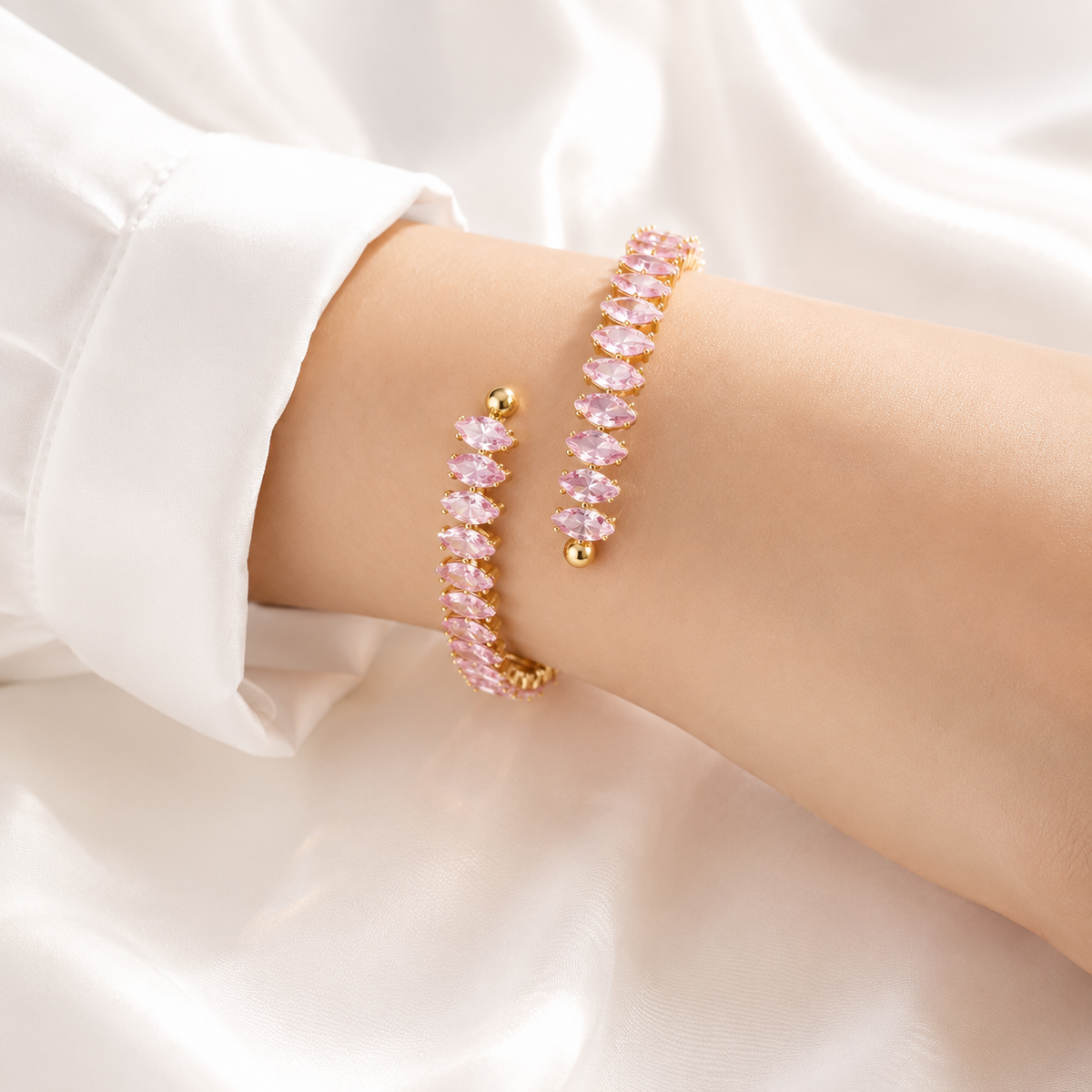 Pink Stone Wrap Bracelet – product image 3