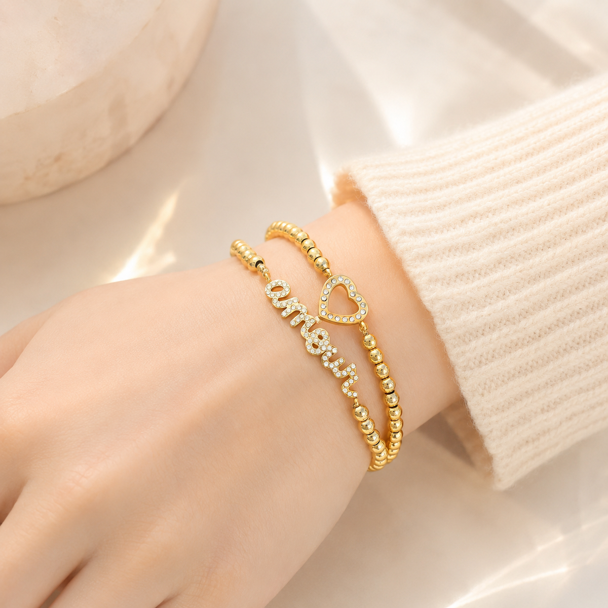 Amour Beaded Stretch Bracelet – product image 2