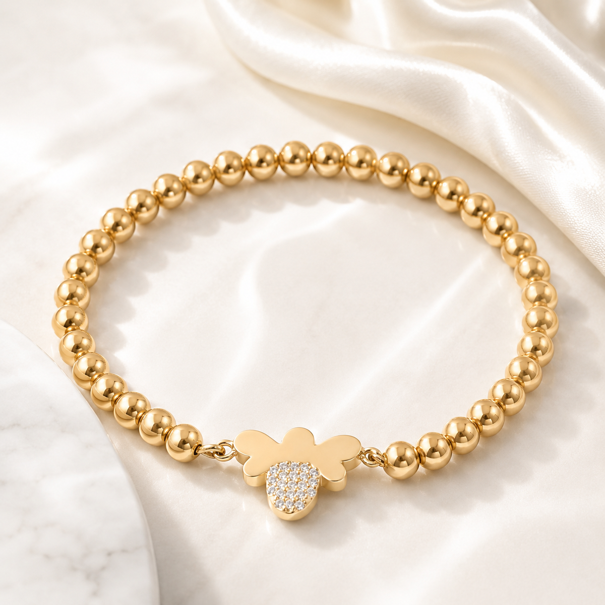 Heart Charm Beaded Bracelet – product image 1