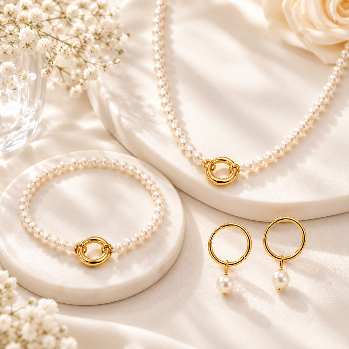Classic Pearl Jewelry Set | Elegant Bridal, Wedding & Everyday Jewelry