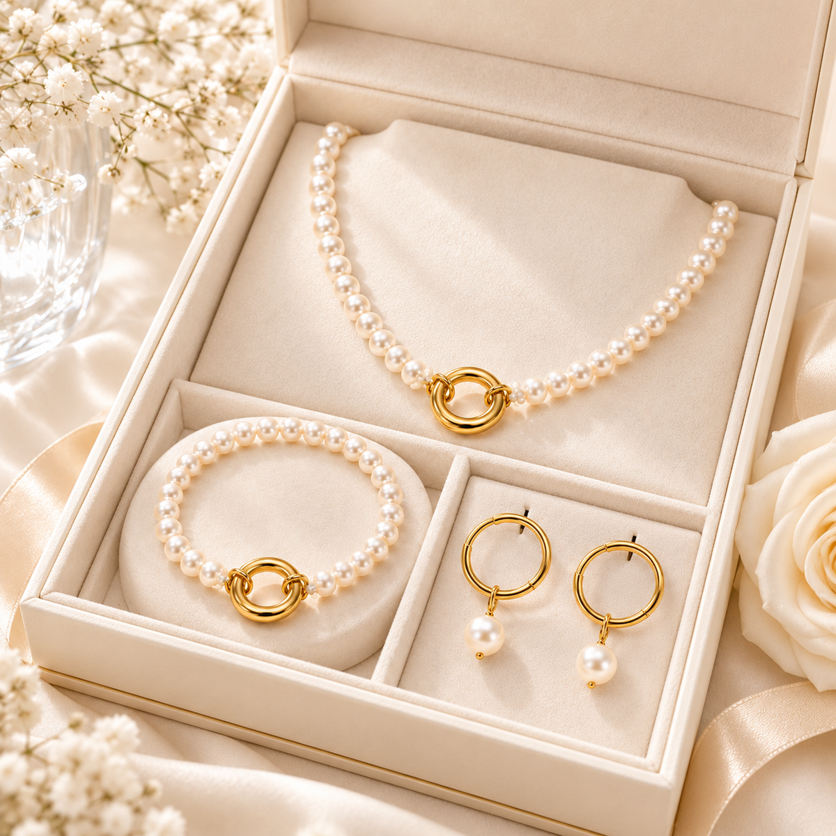 Classic Pearl Jewelry Set | Elegant Bridal, Wedding & Everyday Jewelry