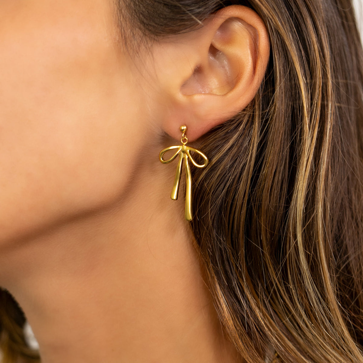 Ribbon Bow Drop Earrings – product image 3