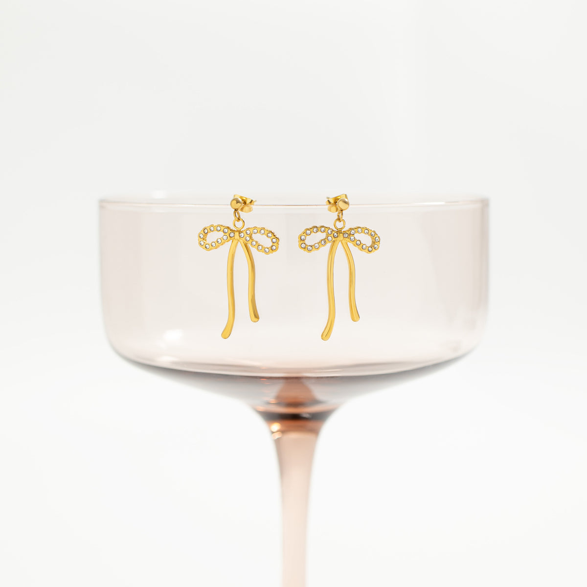 Ribbon Bow Stud Earrings – product image 3