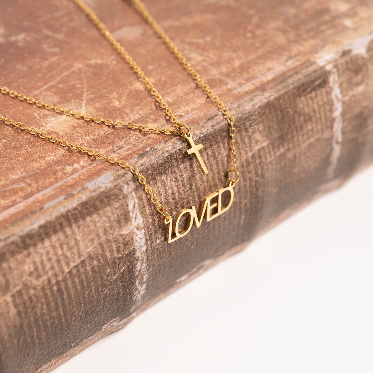 Layered Cross & Love Necklace – product image 2