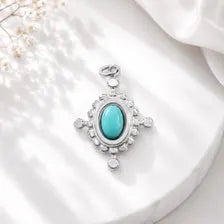 18K Gold Turquoise Compass Charm, Stainless Steel Travel Pendant, Necklace Bracelet Jewelry Making Supply