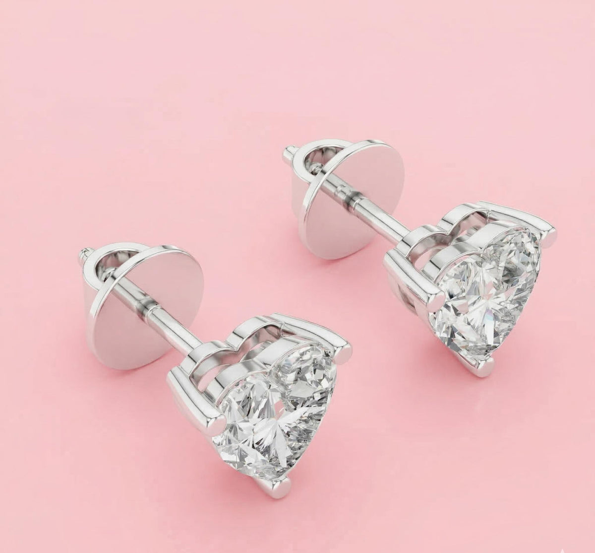 Heart Lab Diamond Stud Earrings – product image 4