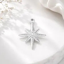 18K Gold Starburst Charm, Stainless Steel Tropical Pendant, Beach Jewelry Making Supply