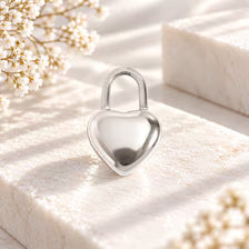 Heart Padlock Charm, 18K Gold PVD or Stainless Steel, Jewelry Making Supply