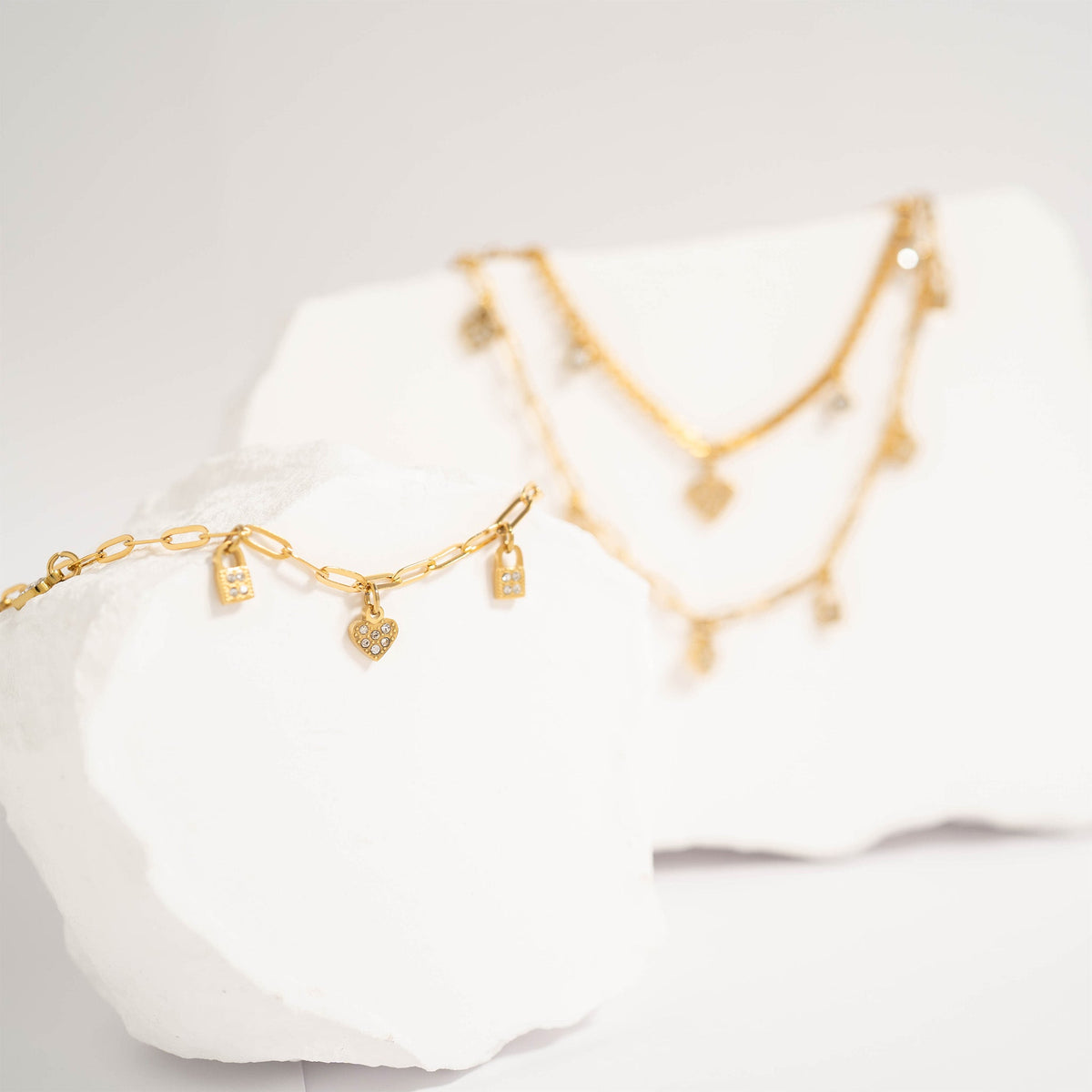 Heart & Lock Charm Bracelet – product image 4