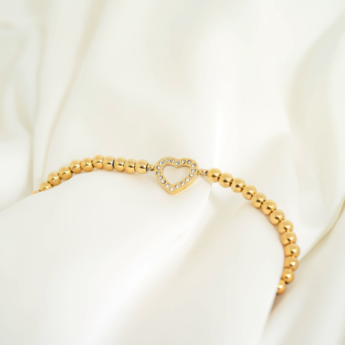 Stone Heart Beaded Stretch Bracelet – product image 3