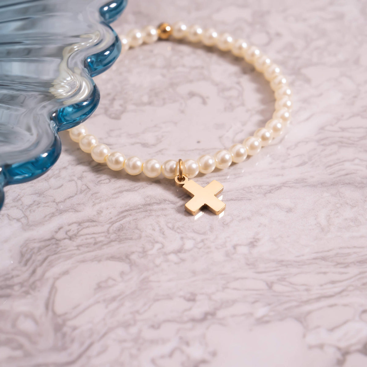 Kids Pearl Cross Bracelet – product image 3