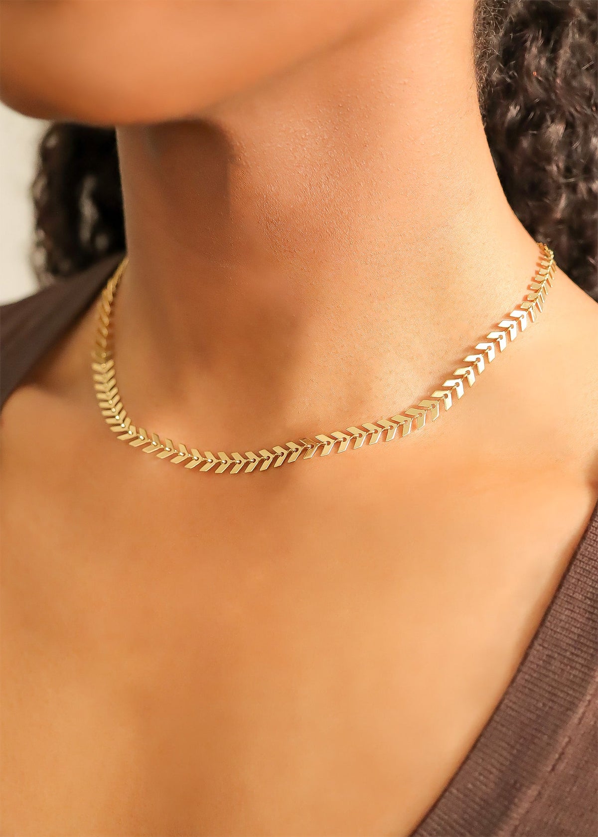 Chevron Chain Layering Necklace – product image 3