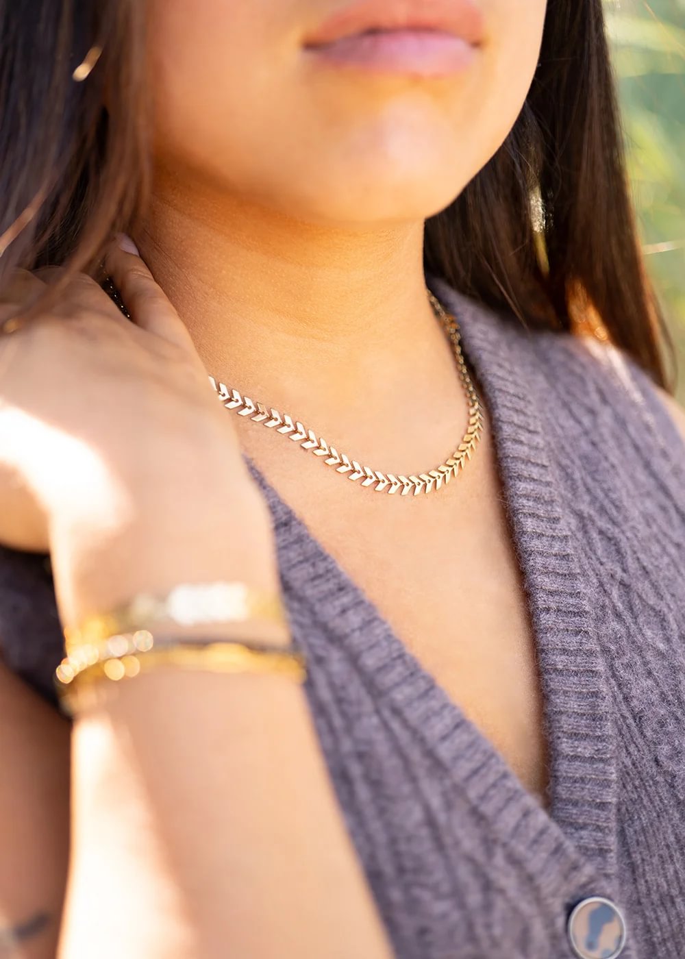 Chevron Chain Layering Necklace – product image 10
