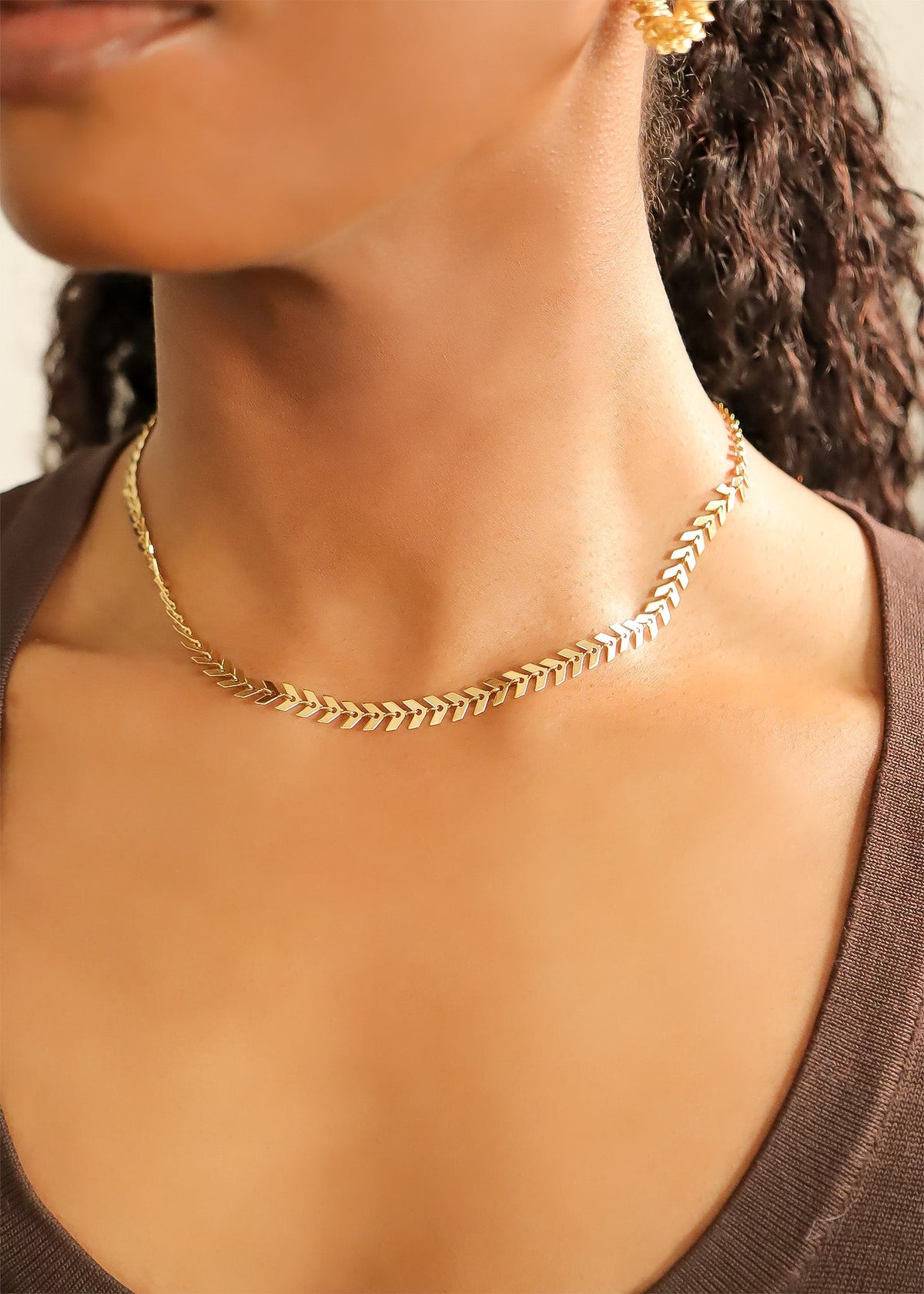 Chevron Chain Layering Necklace – product image 13