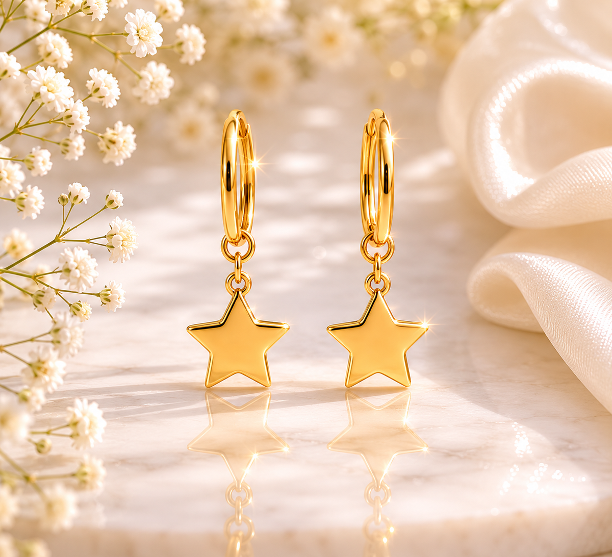 Star Huggie Earrings – product image 1