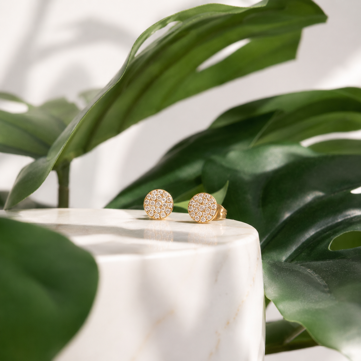 Pavé Round Stud Earrings – product image 5