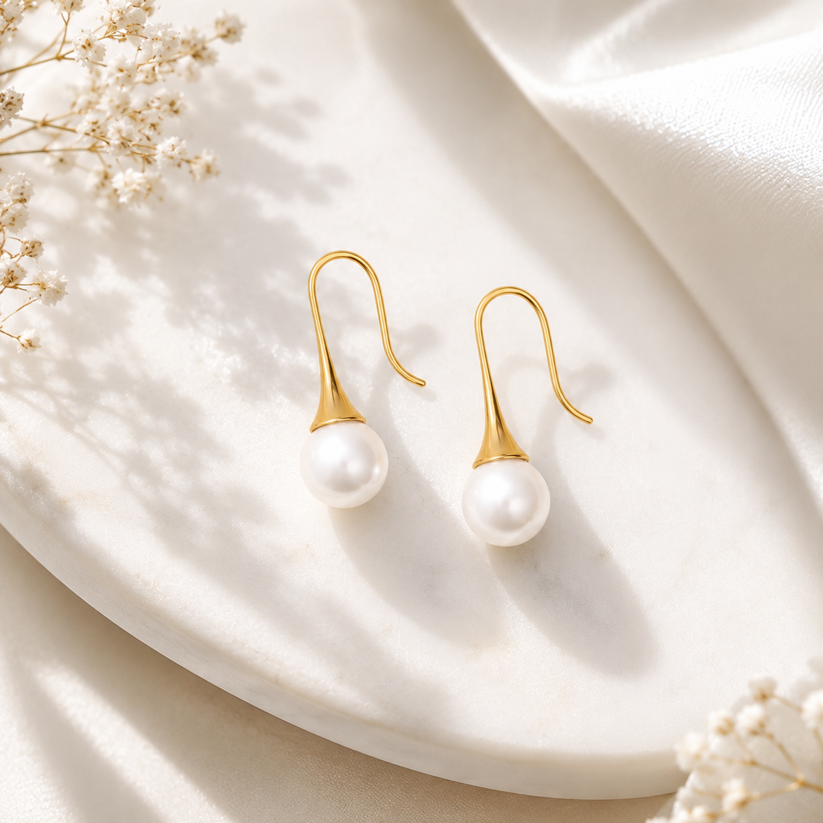 Large Pearl Drop Earrings – product image 4