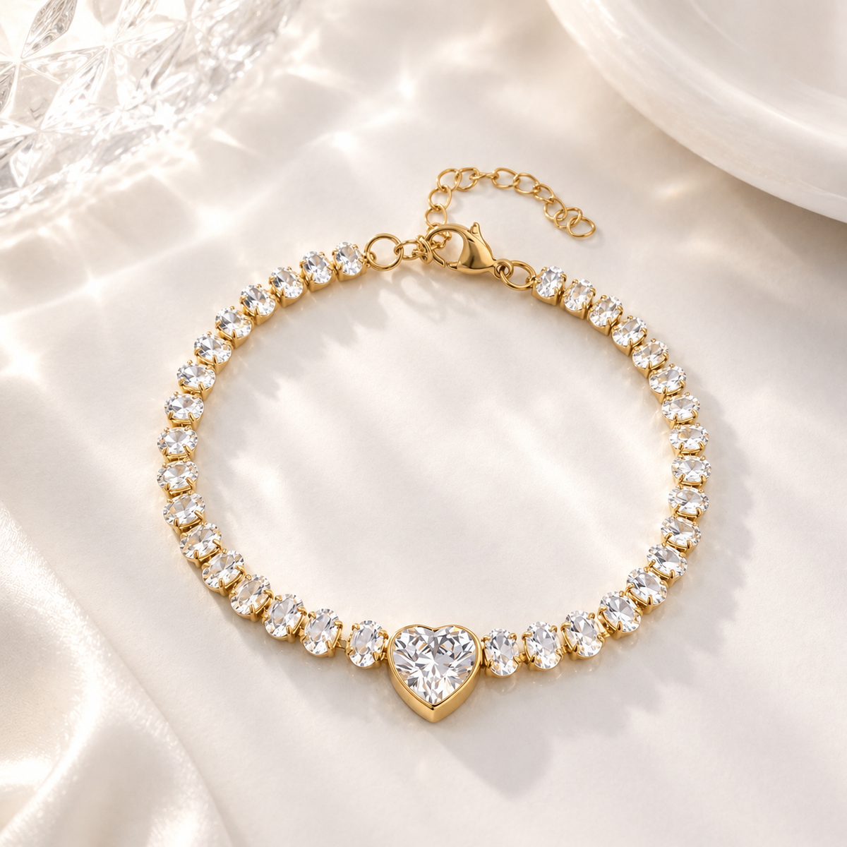 Heart Tennis Bracelet – product image 1