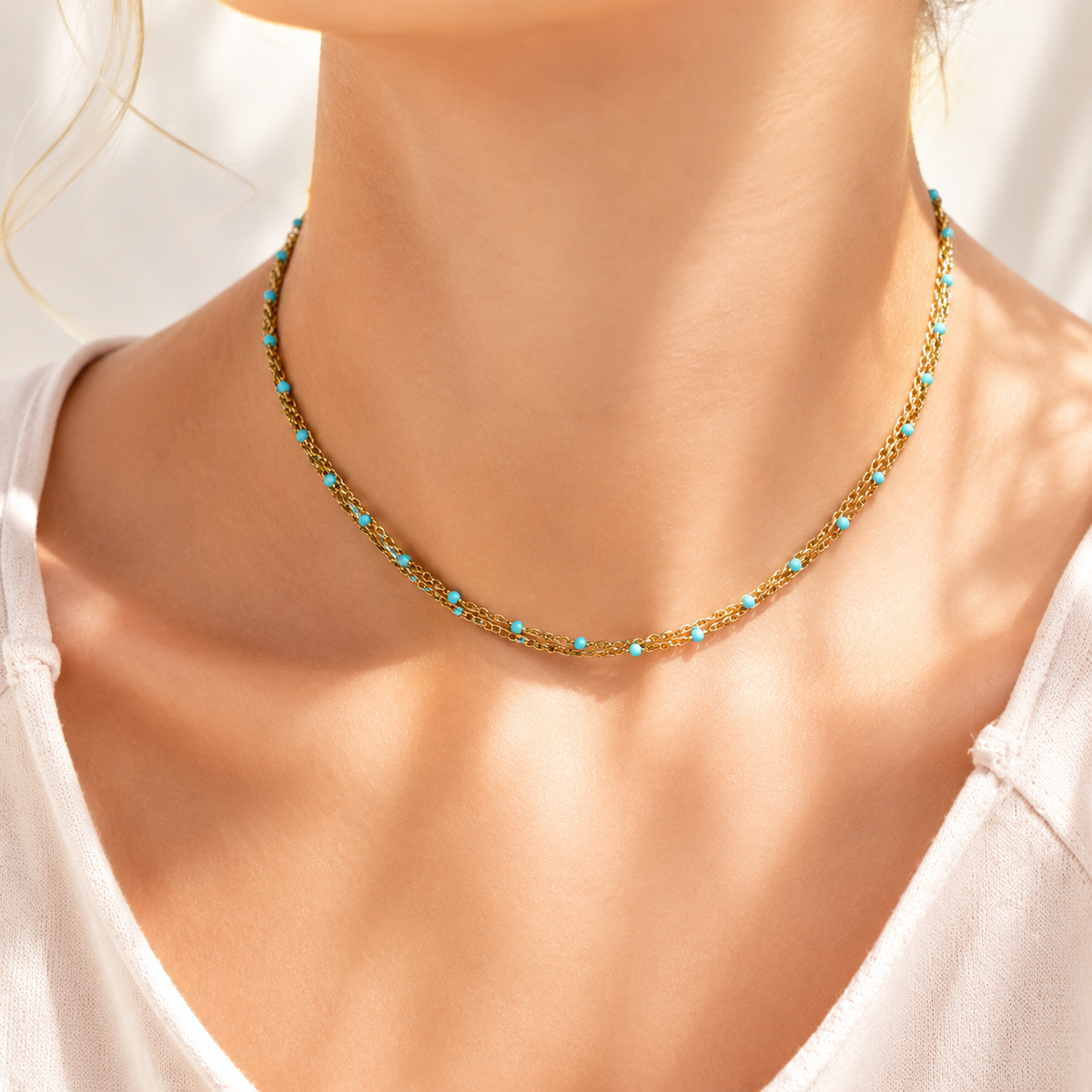 Turquoise Bead Necklace – product image 5