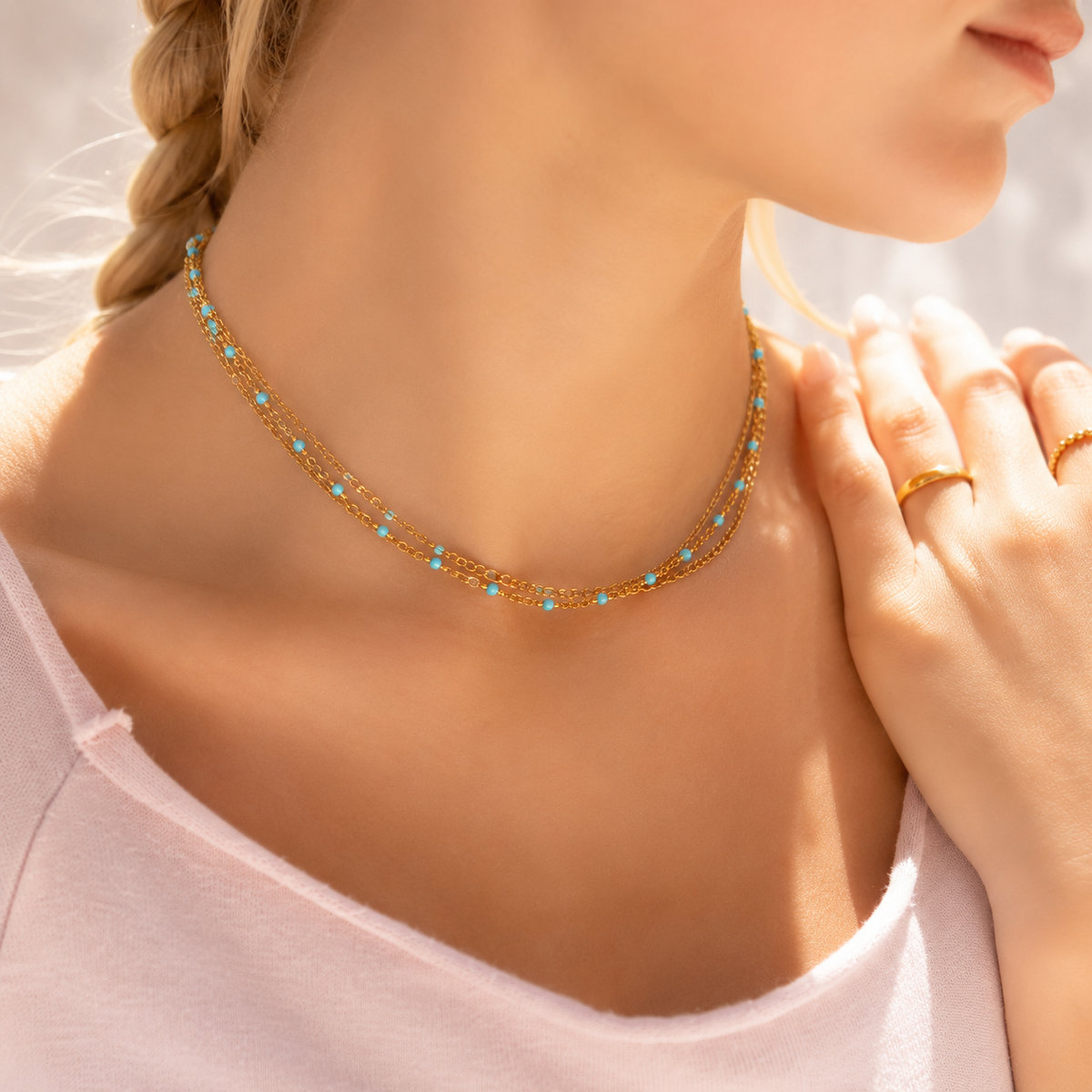 Turquoise Bead Necklace – product image 4