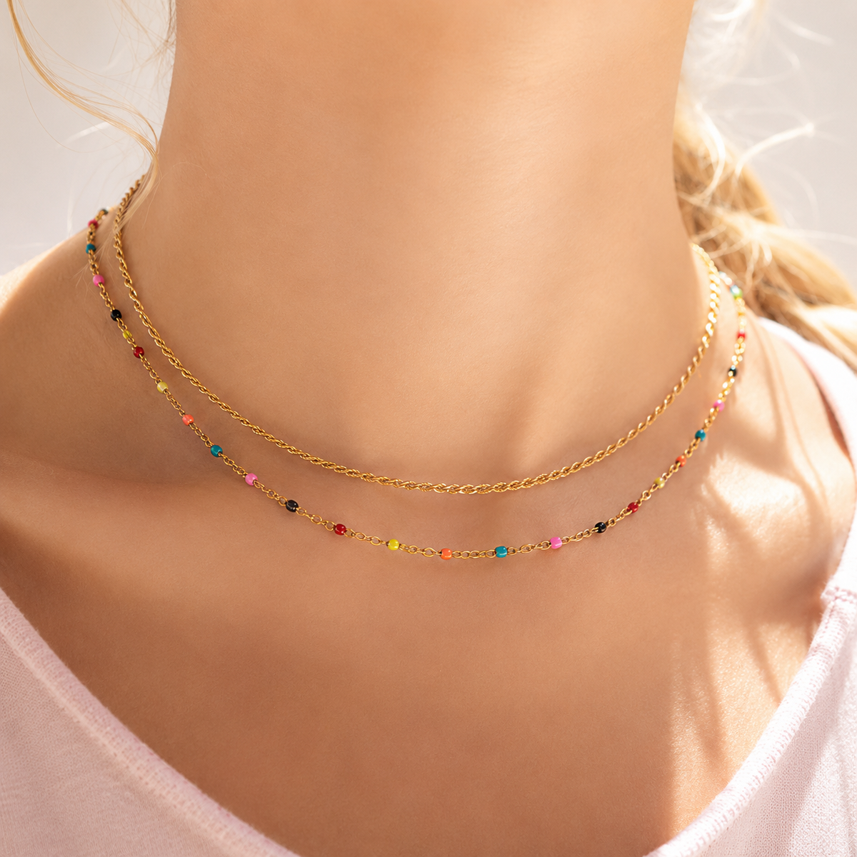Colorful Confetti Enamel Necklace – product image 4