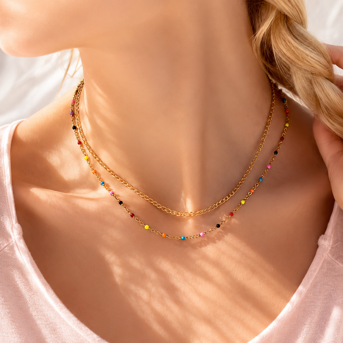 Colorful Confetti Enamel Necklace – product image 2
