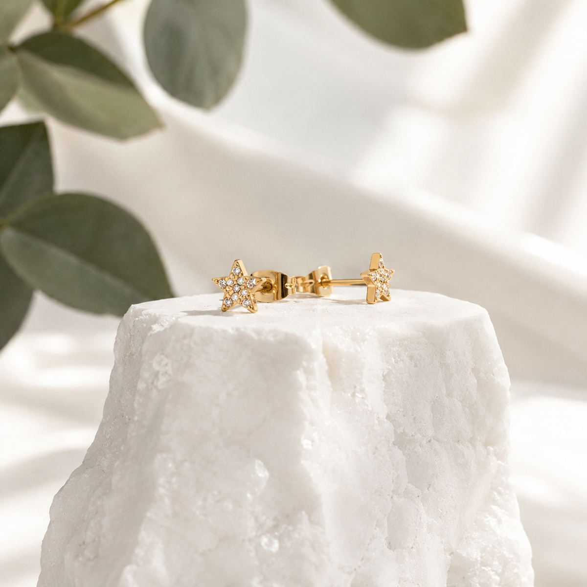 Pave Star Stud Earrings – product image 3