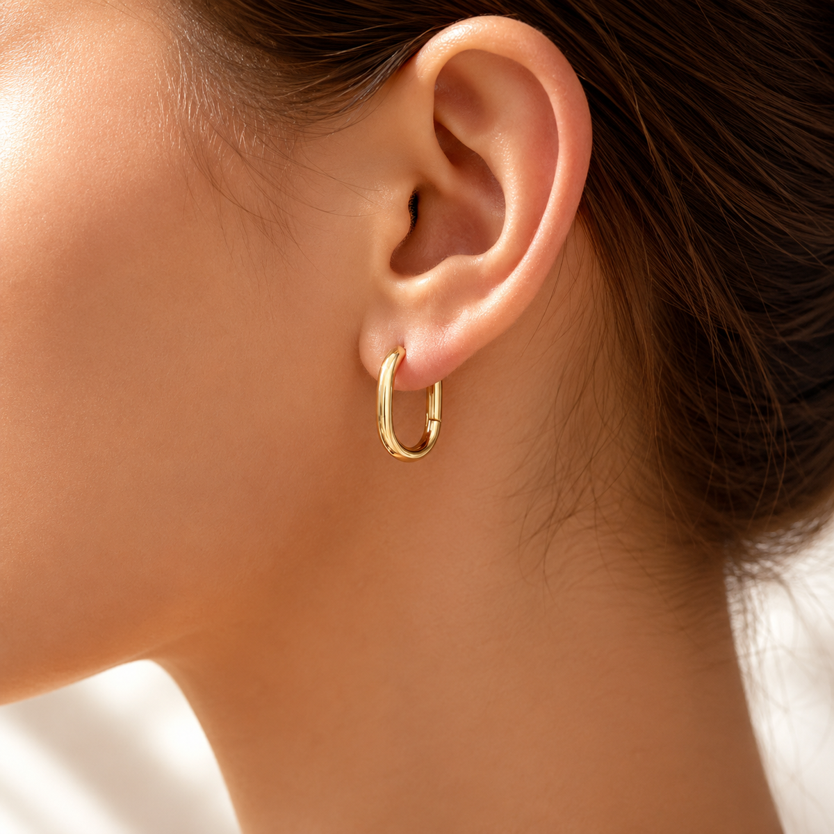 Oval Huggie Earrings – product image 2