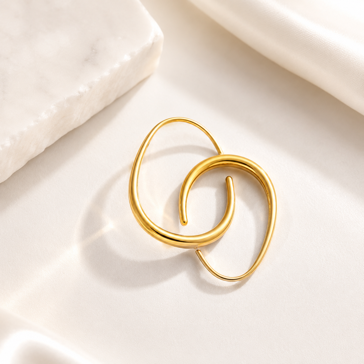 Sculptural Gold Hoop Earrings – product image 2
