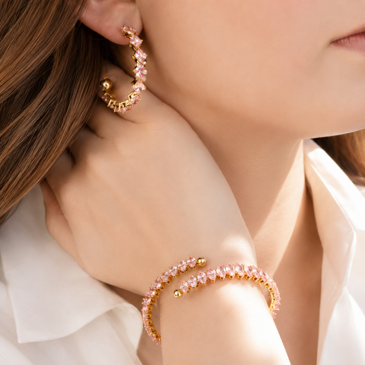 Pink Stone Wrap Bracelet – product image 4