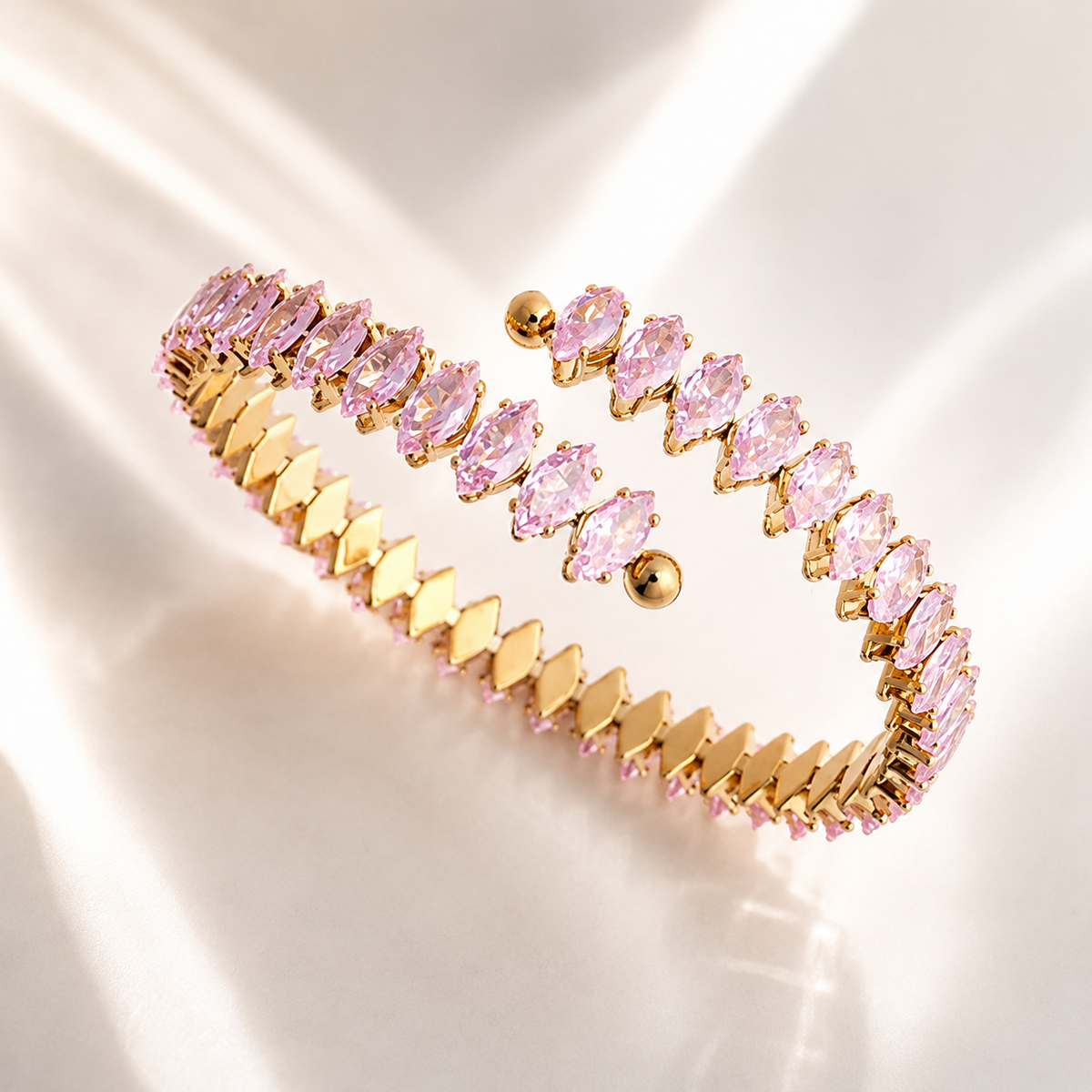 Pink Stone Wrap Bracelet – product image 1