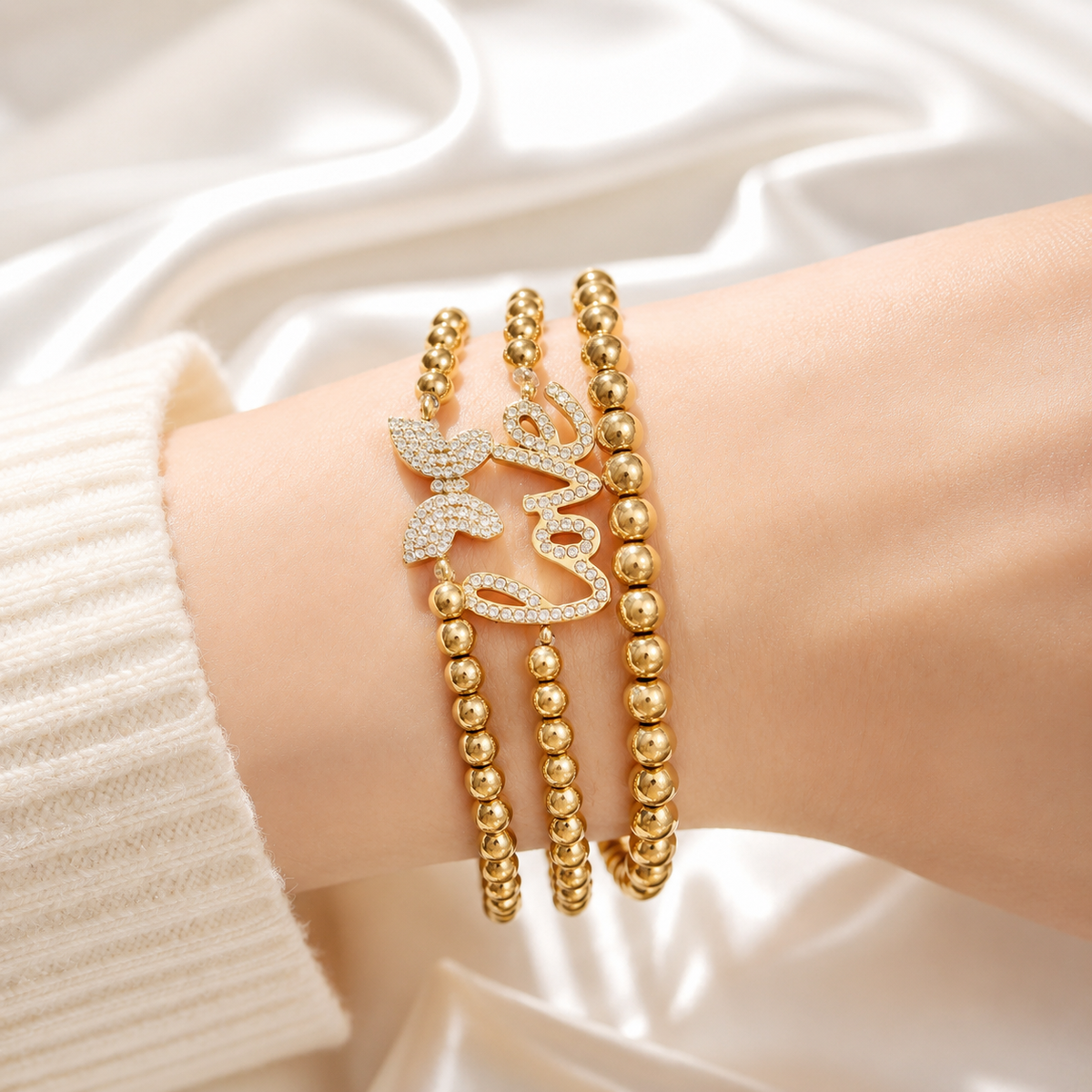 Love Beaded Stretch Bracelet – product image 2