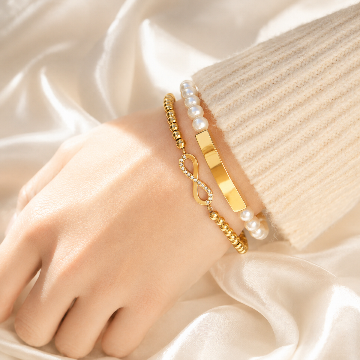 Infinity Beaded Stretch Bracelet – product image 4