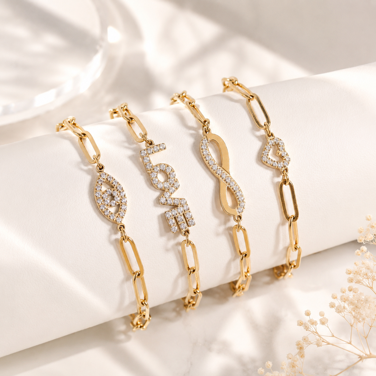 Evil Eye Paperclip Chain Bracelet – product image 3