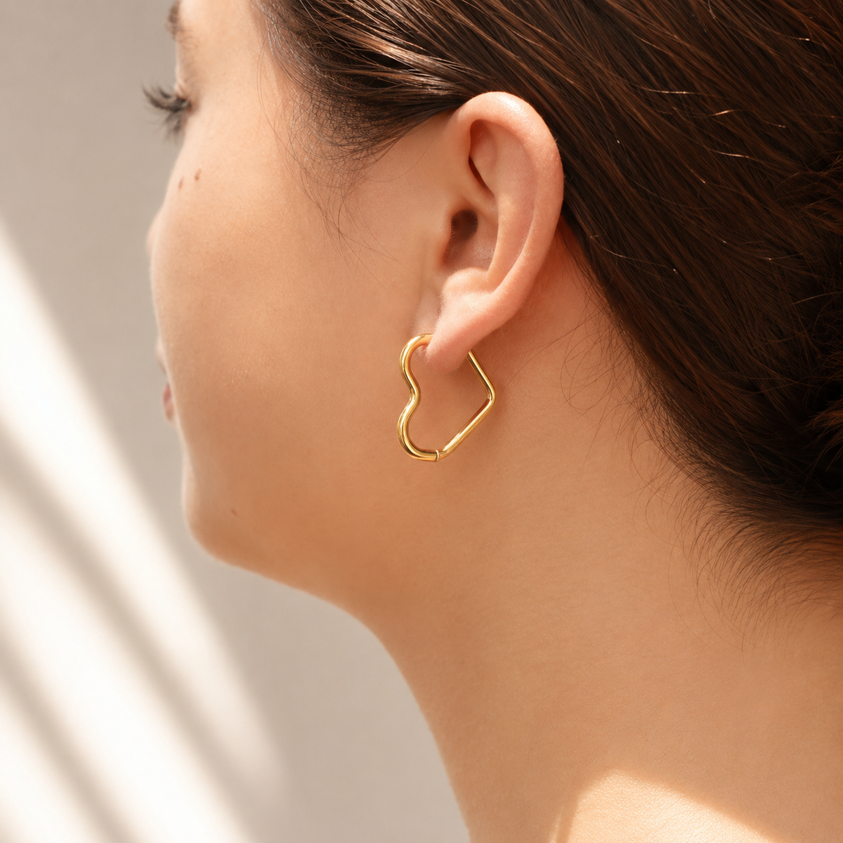 Heart Huggie Hoop Earrings – product image 2