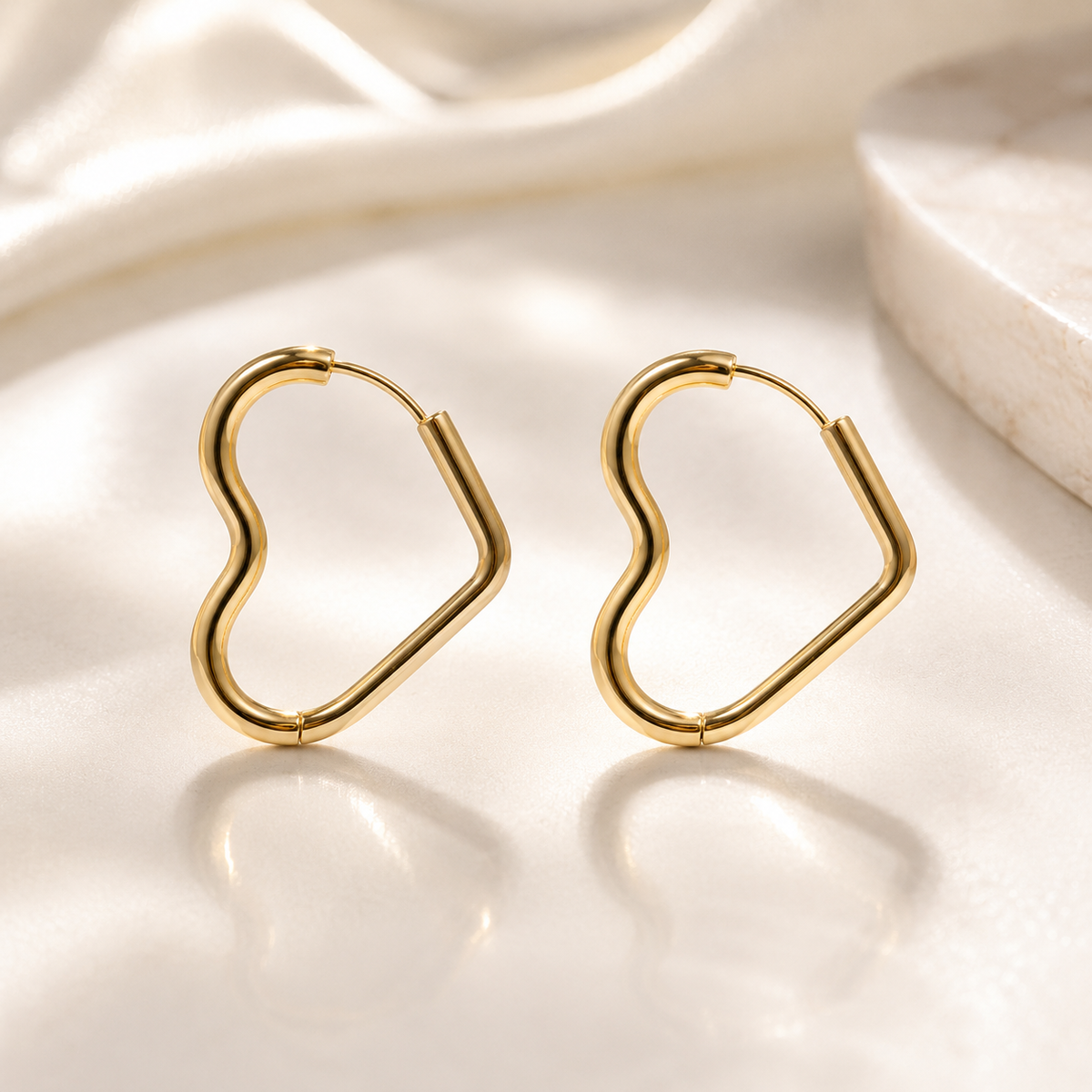 Heart Huggie Hoop Earrings – product image 1