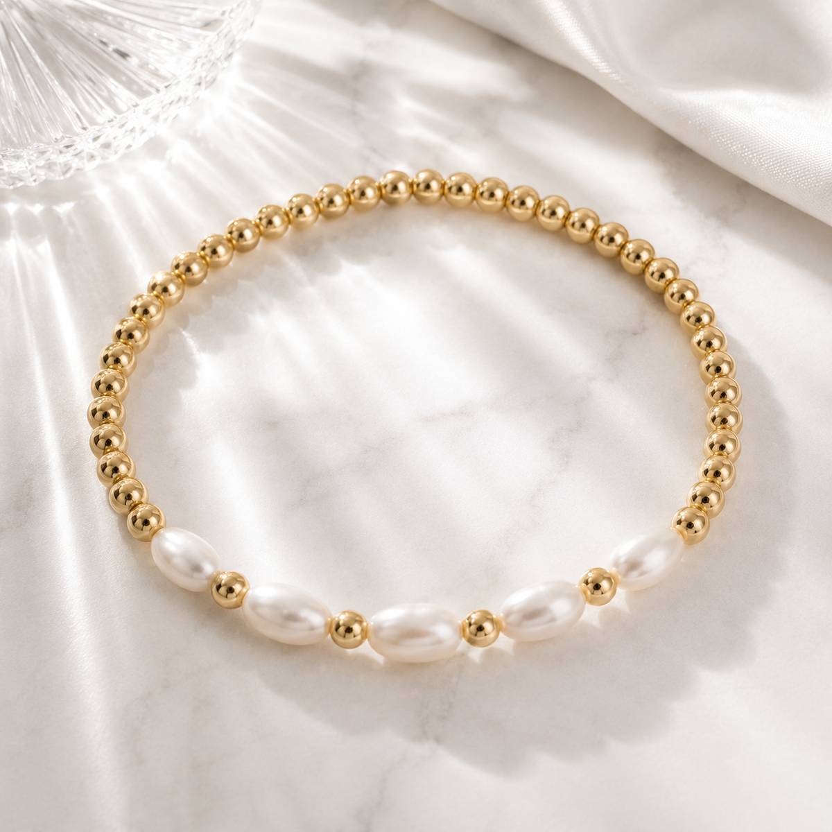 Oval Kiska Pearl Stretch Bracelet – product image 1