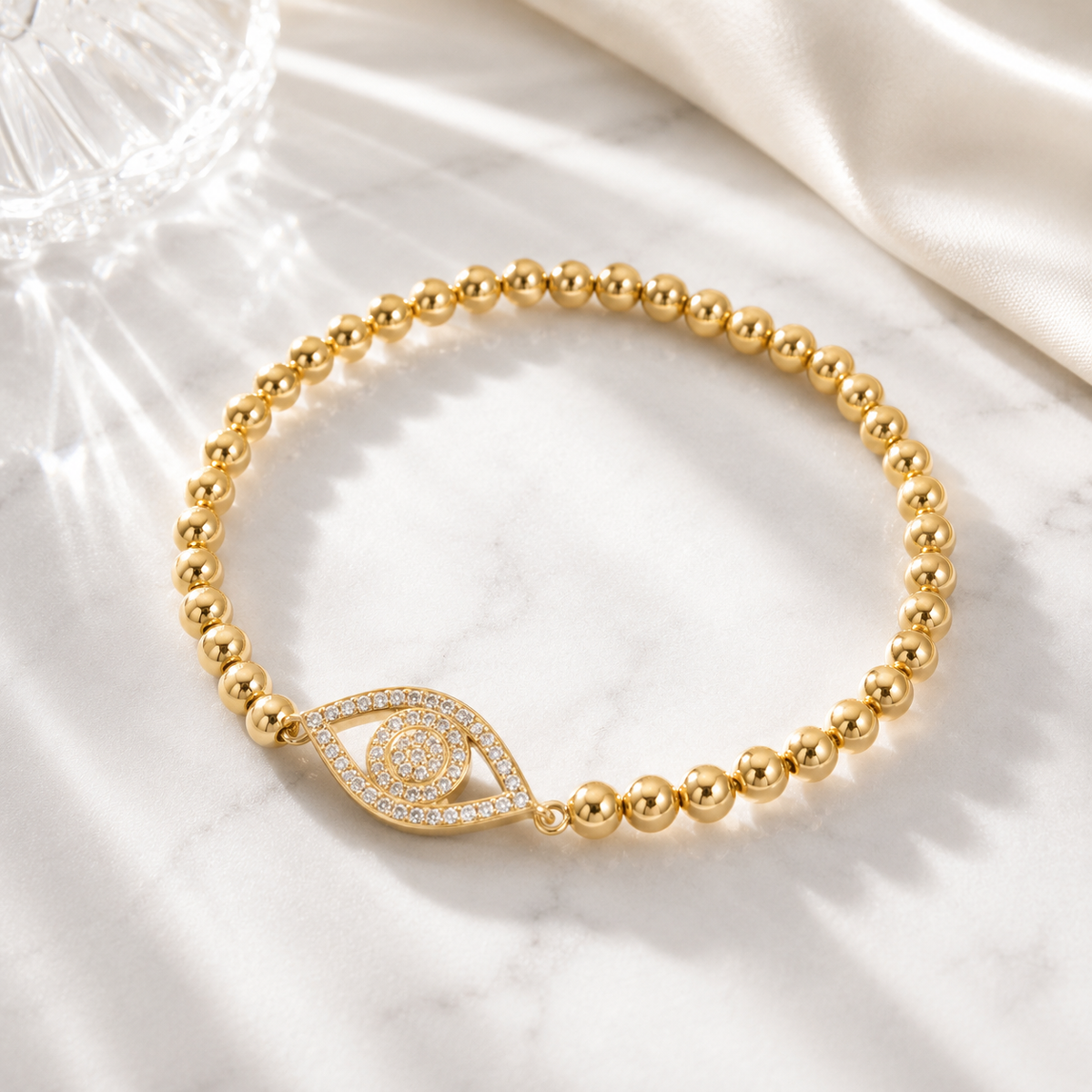 Evil Eye Beaded Stretch Bracelet – product image 1