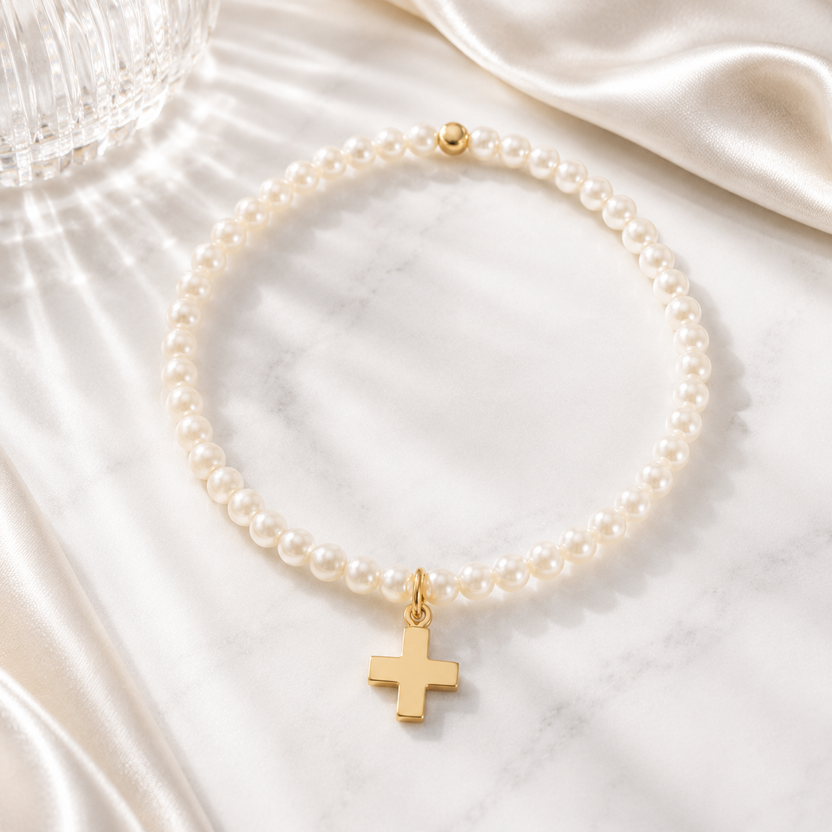 Kids Pearl Cross Bracelet – product image 1