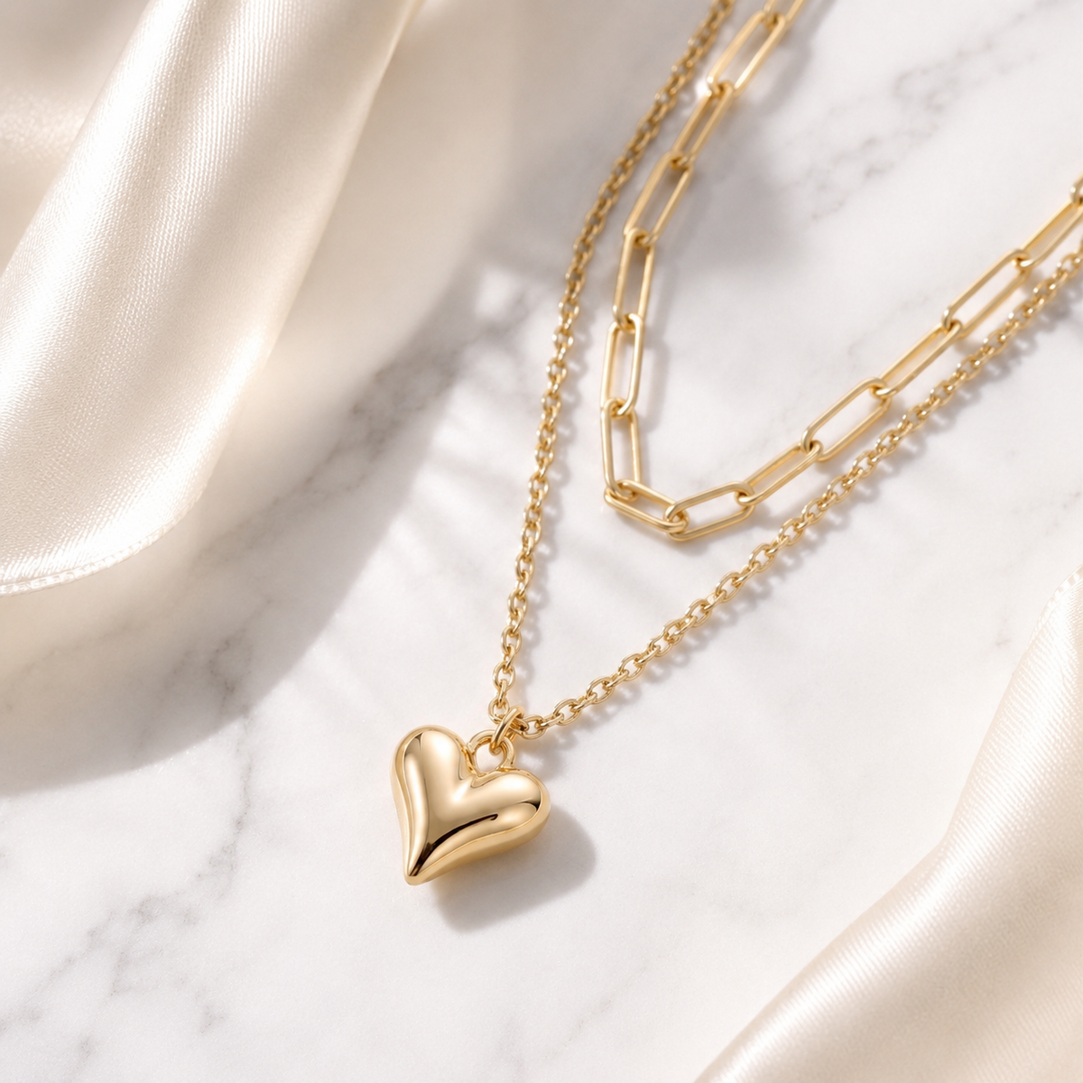 Layered Heart Necklace – product image 1