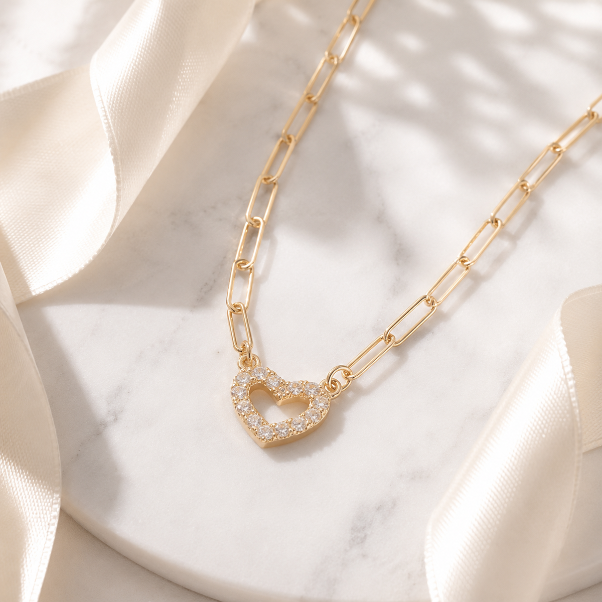 Heart Paperclip Necklace – product image 1