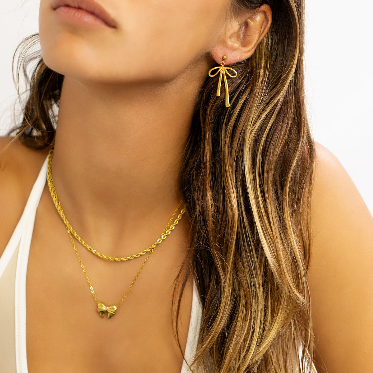 Ribbon Bow Drop Earrings – product image 2