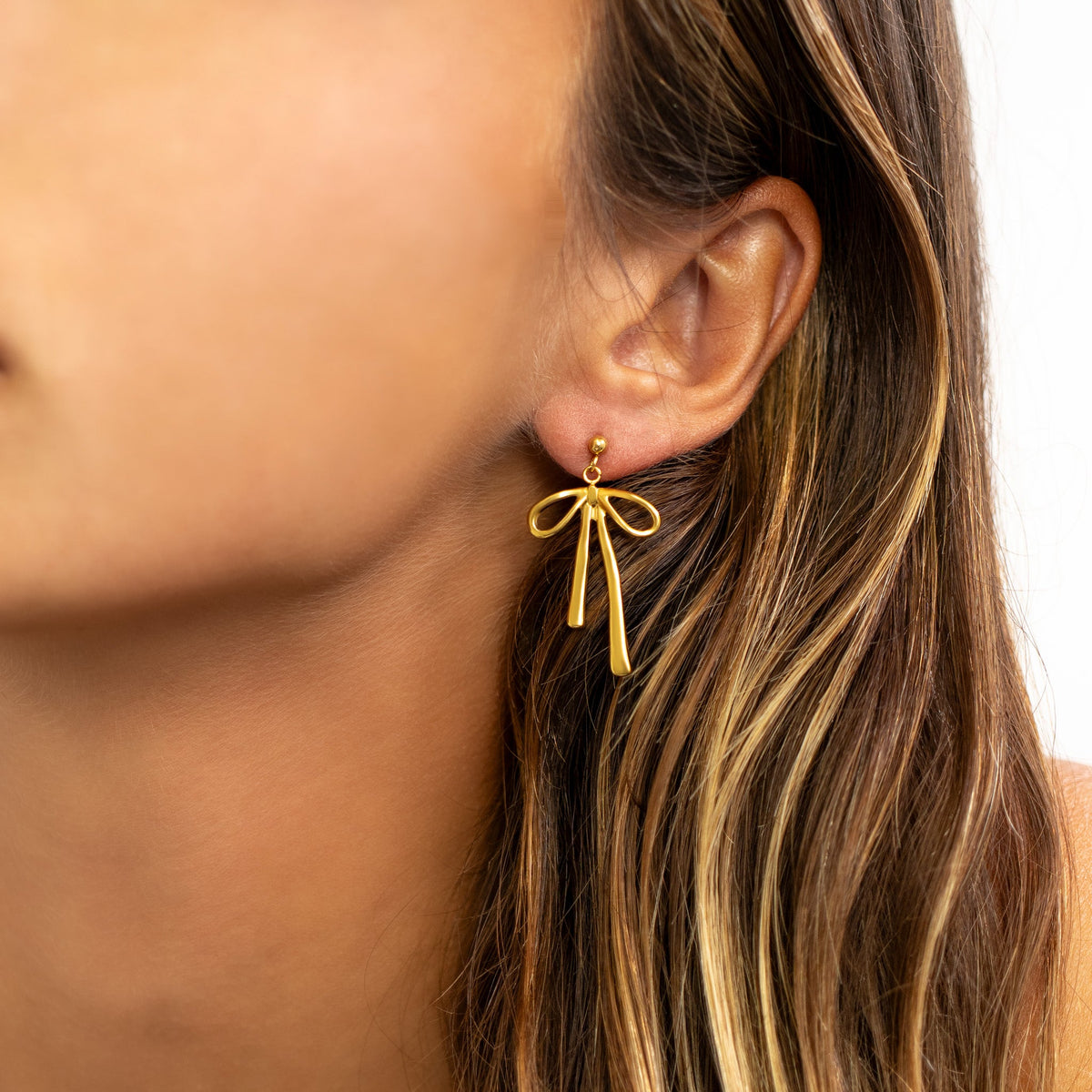 Ribbon Bow Drop Earrings – product image 4